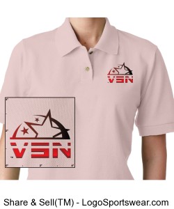 VSN Embroidered Ladies Ringspun Cotton Pique Short-Sleeve Polo Design Zoom